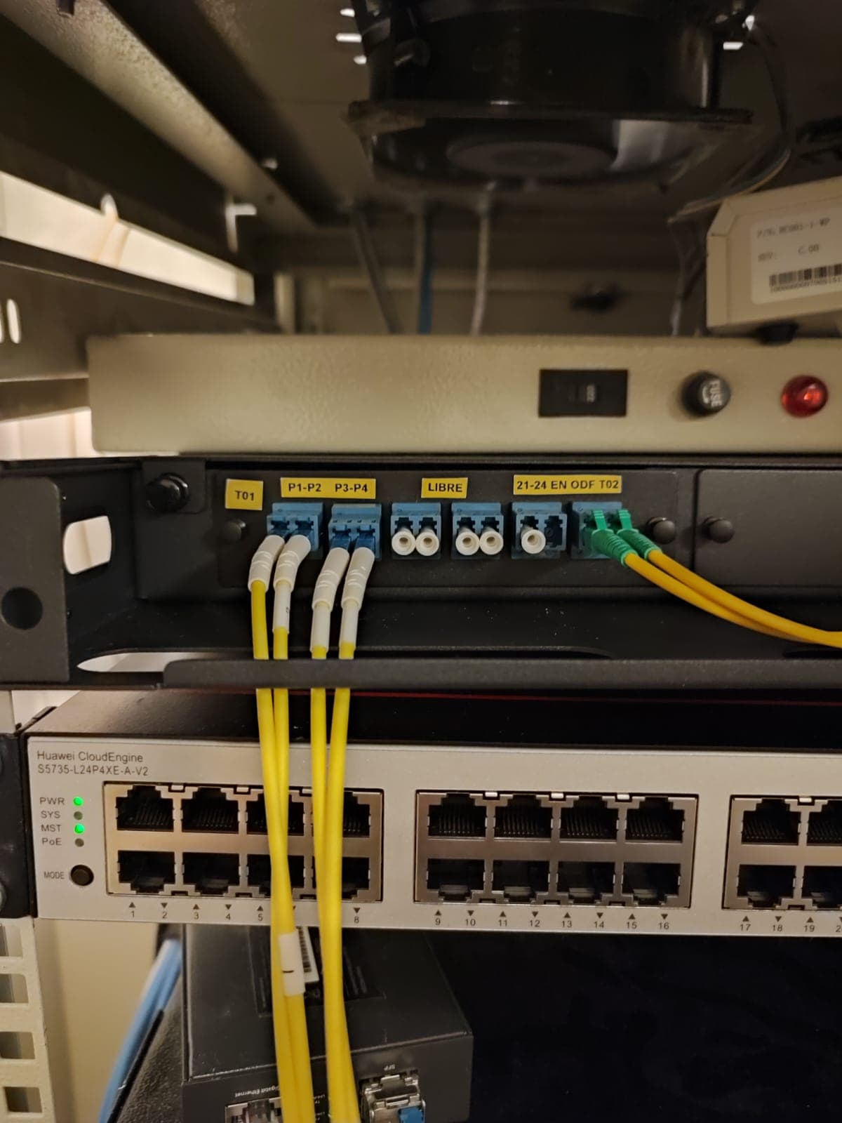 Switch de red instalado