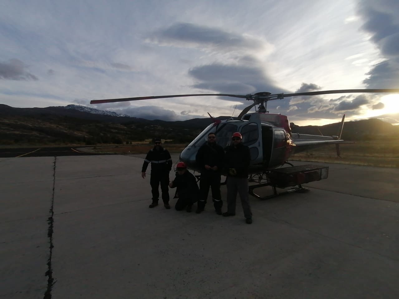 Retiro de red RTN con maniobras en helicóptero — Cochrane, Aysén